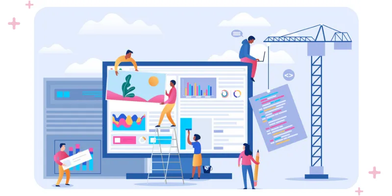 Al illustration of a website being developed.