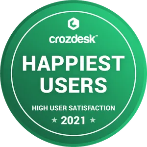 happiest users crozdesk badge