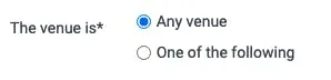 information regarding the venue in the confirmation email