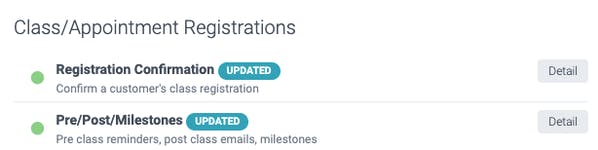 class and appointment registrations