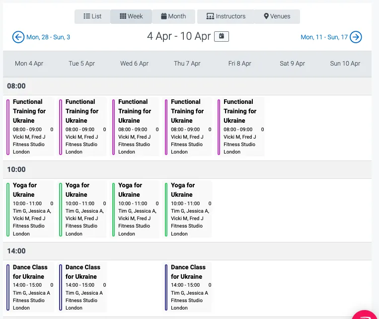 TeamUp calendar