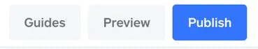 The 'Publish' button for when your website is ready to go live
