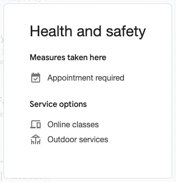 Clare's health & safety information
