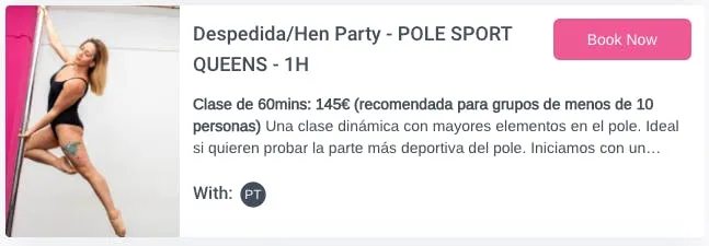 Bachelorette offers with Pole Dance BCN