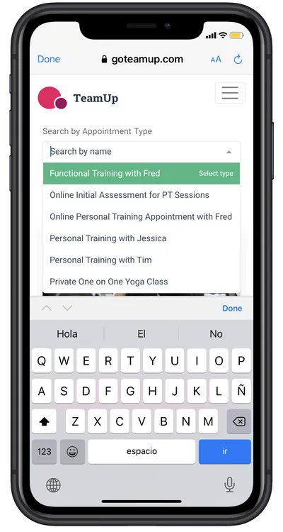 appointment booking in member app