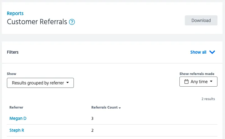customer referral leaderboard