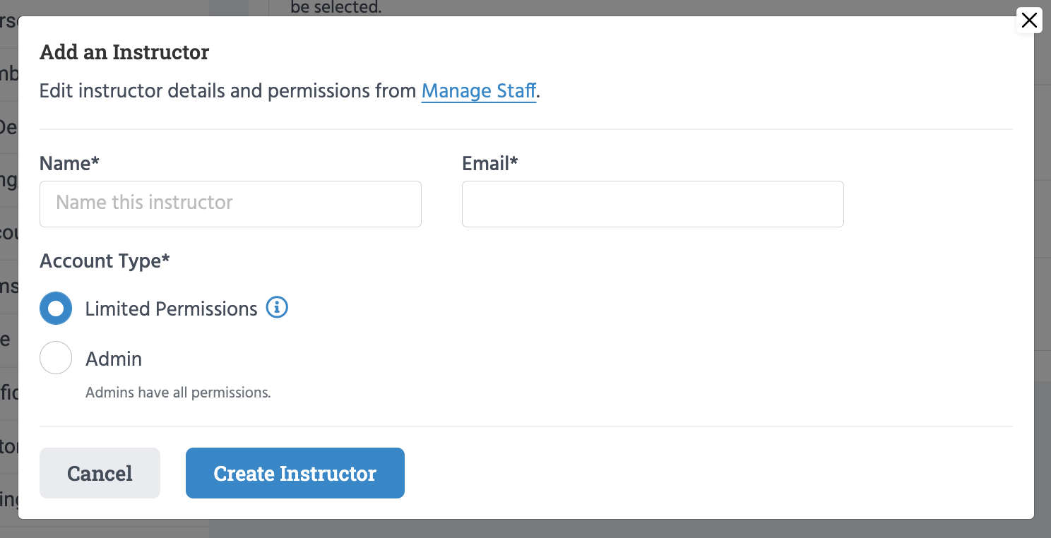 add an instructor