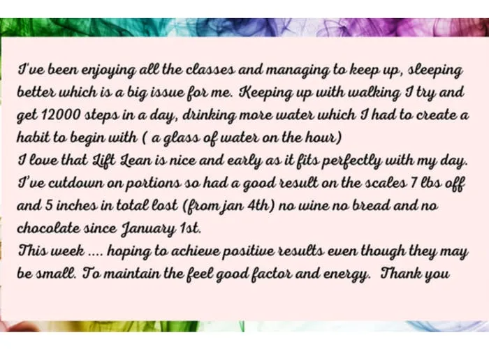 freda fitness customer testimonial 1