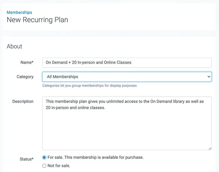 new recurring plan in teamup