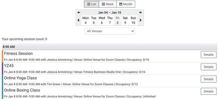 image of the teamup dashboard schedule
