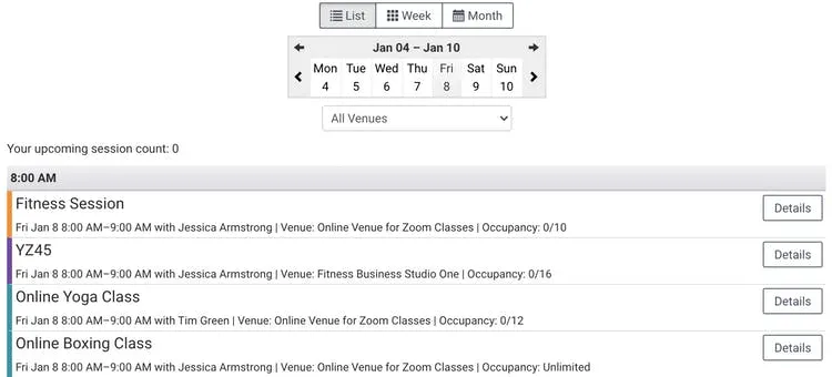 image of the teamup dashboard schedule