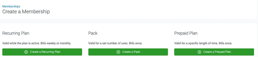 image of creating a membership and membership options