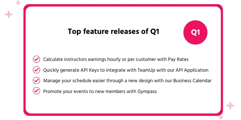 TeamUp's top feature releases of Q1 2023