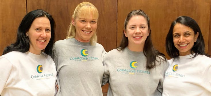 the coeactive fitness team | Photo Credit: Hayley Coe, owner of CoeActive Fitness (middle right)