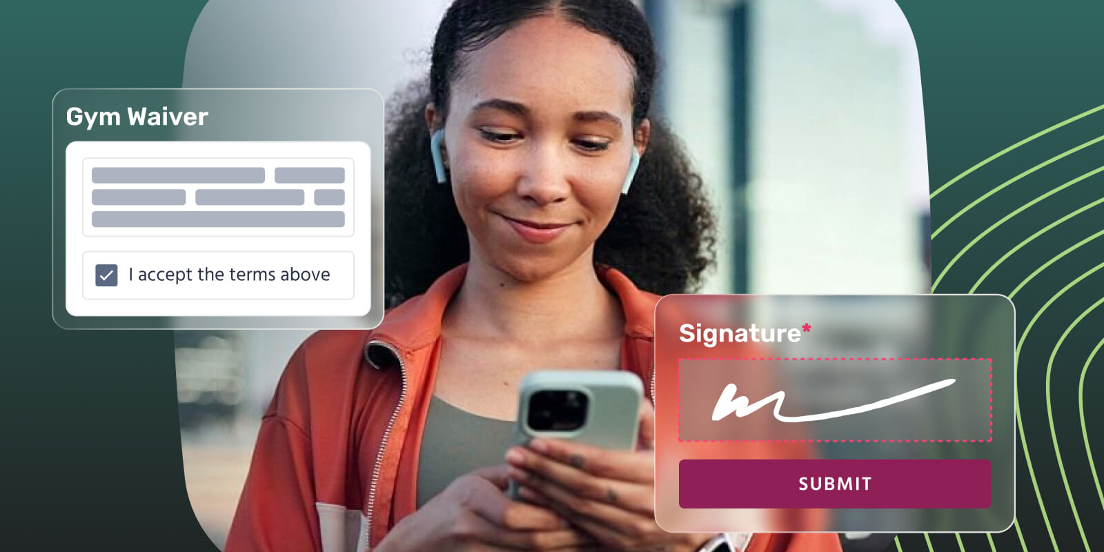 Image of a customer signing a digital waiver