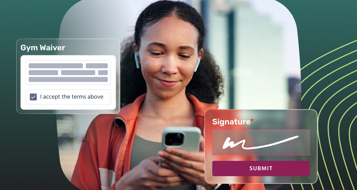 Image of a customer signing a digital waiver