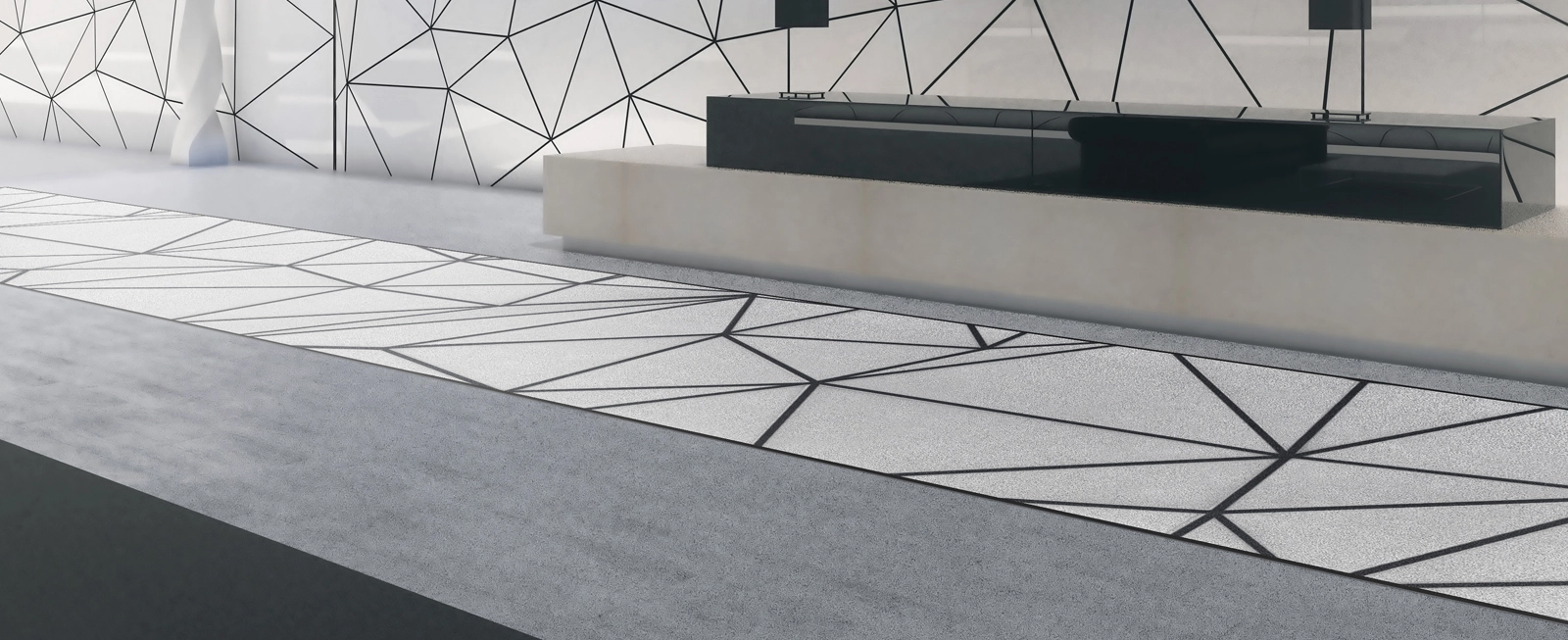 Custom printed entrance mat with green leaf design