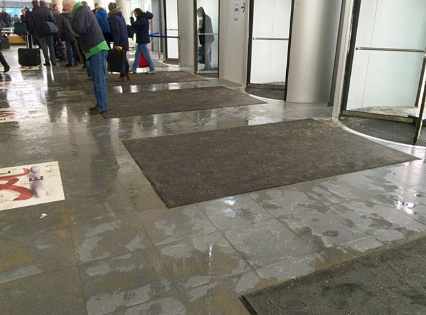 Common entrance problem — damaged entrance flooring