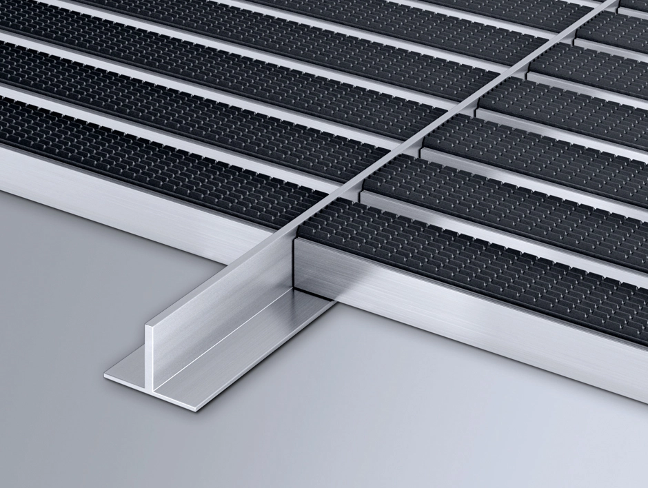 EMCO T-profile between adjacent mats