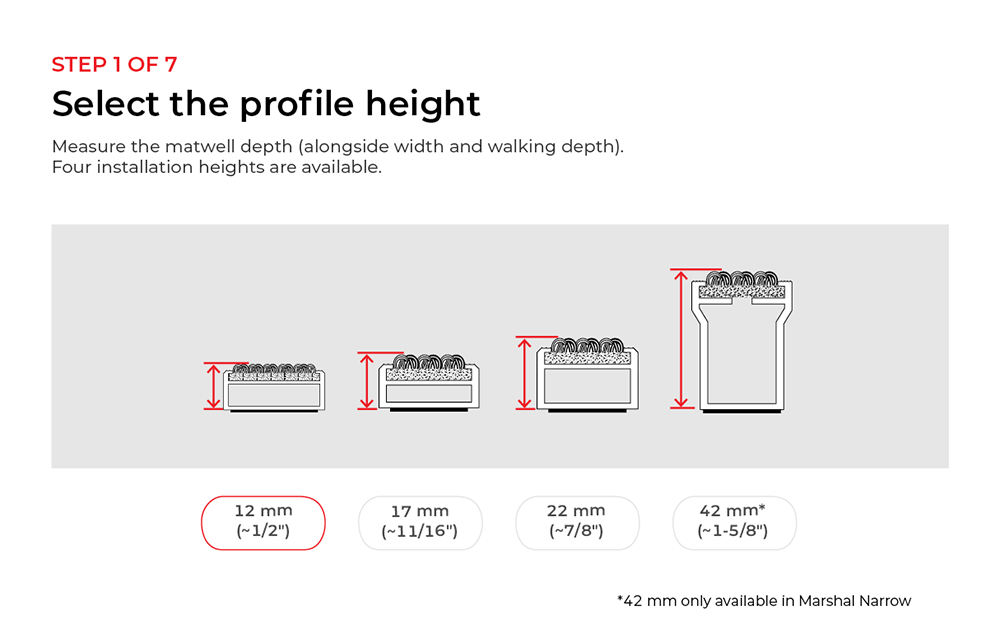 Step 1 of 7 — Choose the profile height