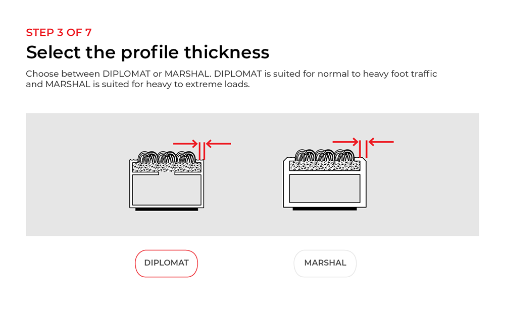 Step 3 of 7 — Choose the profile thickness