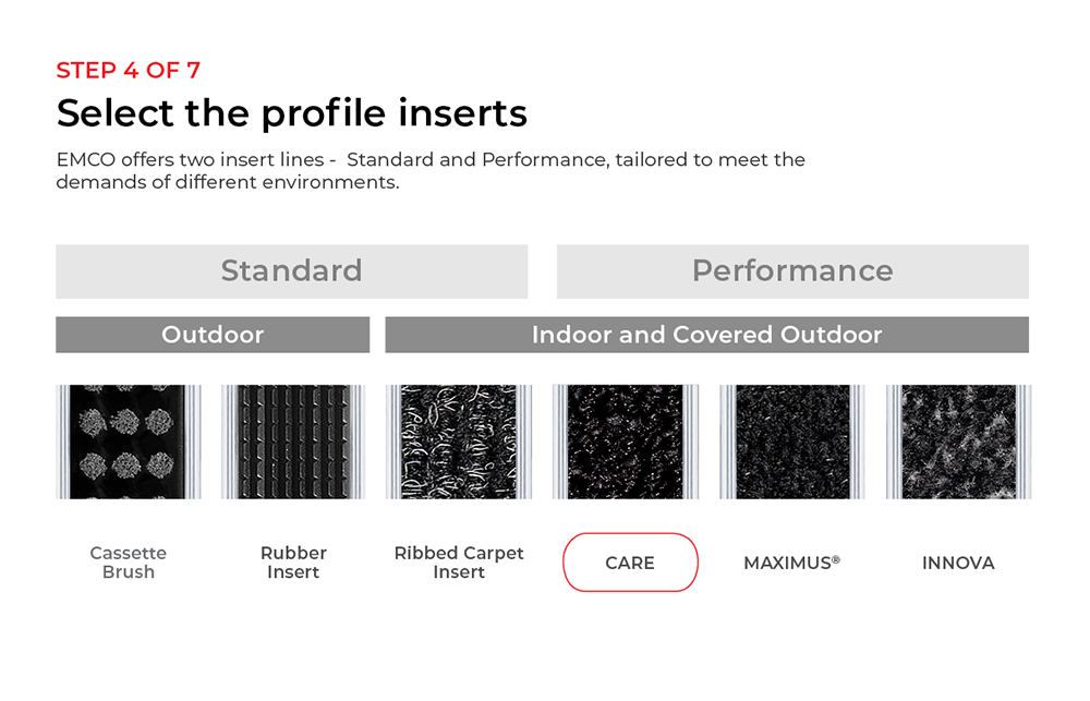 Step 4 of 7 — Choose the profile inserts