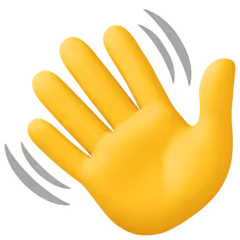 Sarı renkli sallayan el emojisi.