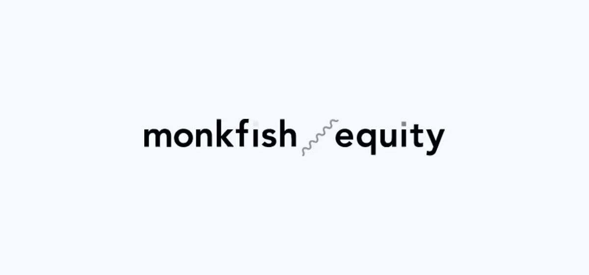 Monkfish ve equity kelimeleri arasında zikzak şeklinde bir çizgi bulunan logo.