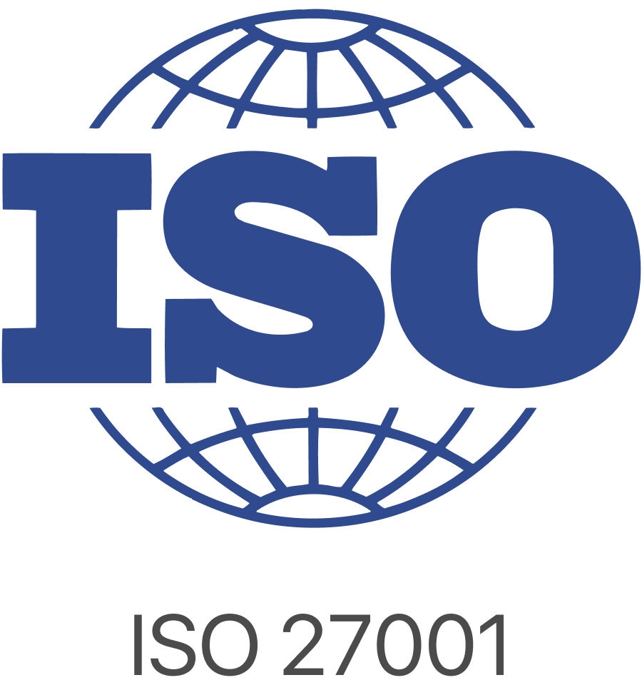 ISO logosu ve altında ISO 27001 yazısı.