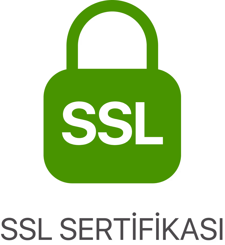 Yeşil renkte kilit simgesi içinde SSL yazısı ve altında 'SSL Sertifikası' metni.