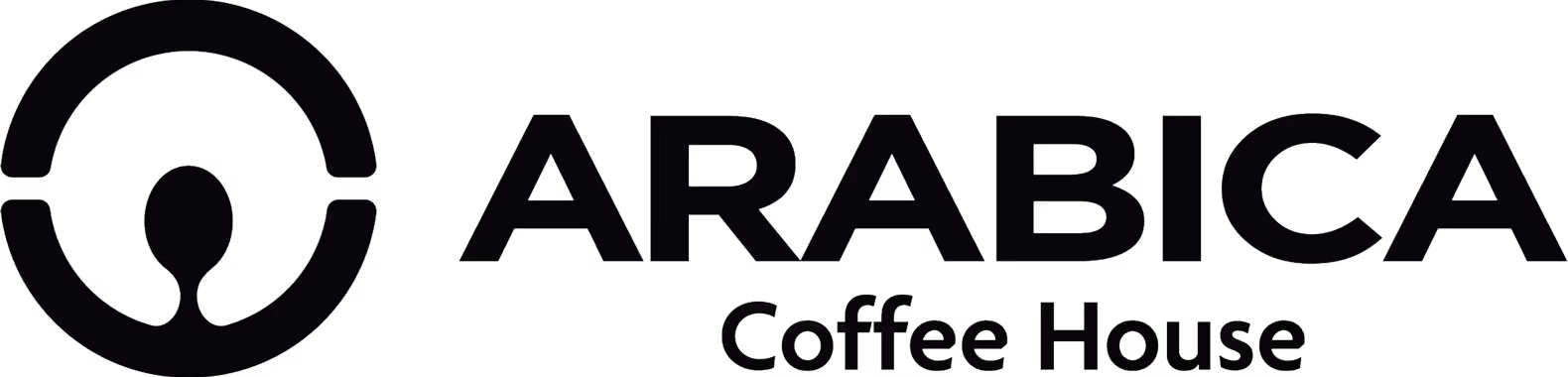 Arabica Coffee House markası yazısı ve logo simgesi.