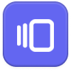 Icon of a barred circle above a document or spreadsheet symbol on a blue rounded square background.