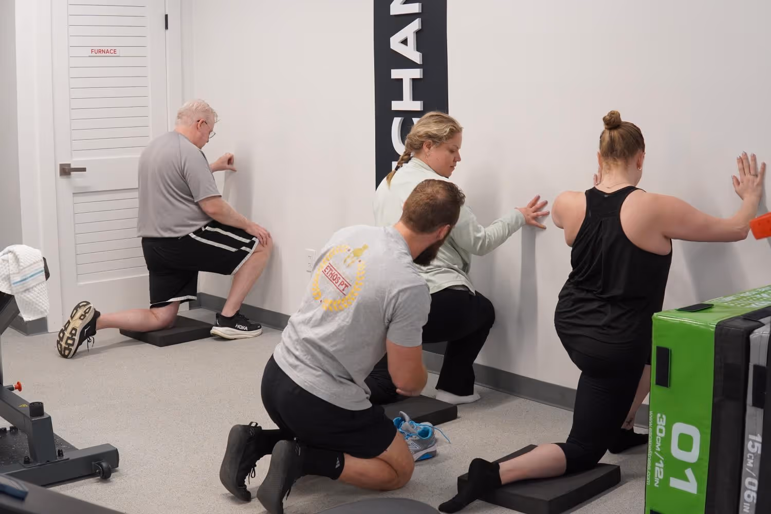 Athletes in a group training session with Ethos Physical Therapy in Hackensack, NJ.