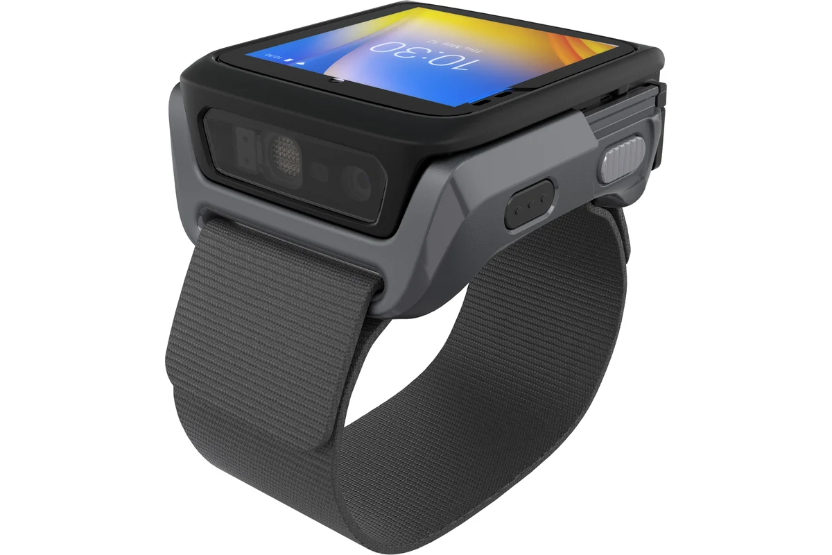 Zebra WS50 wearable computer worn with a wristband