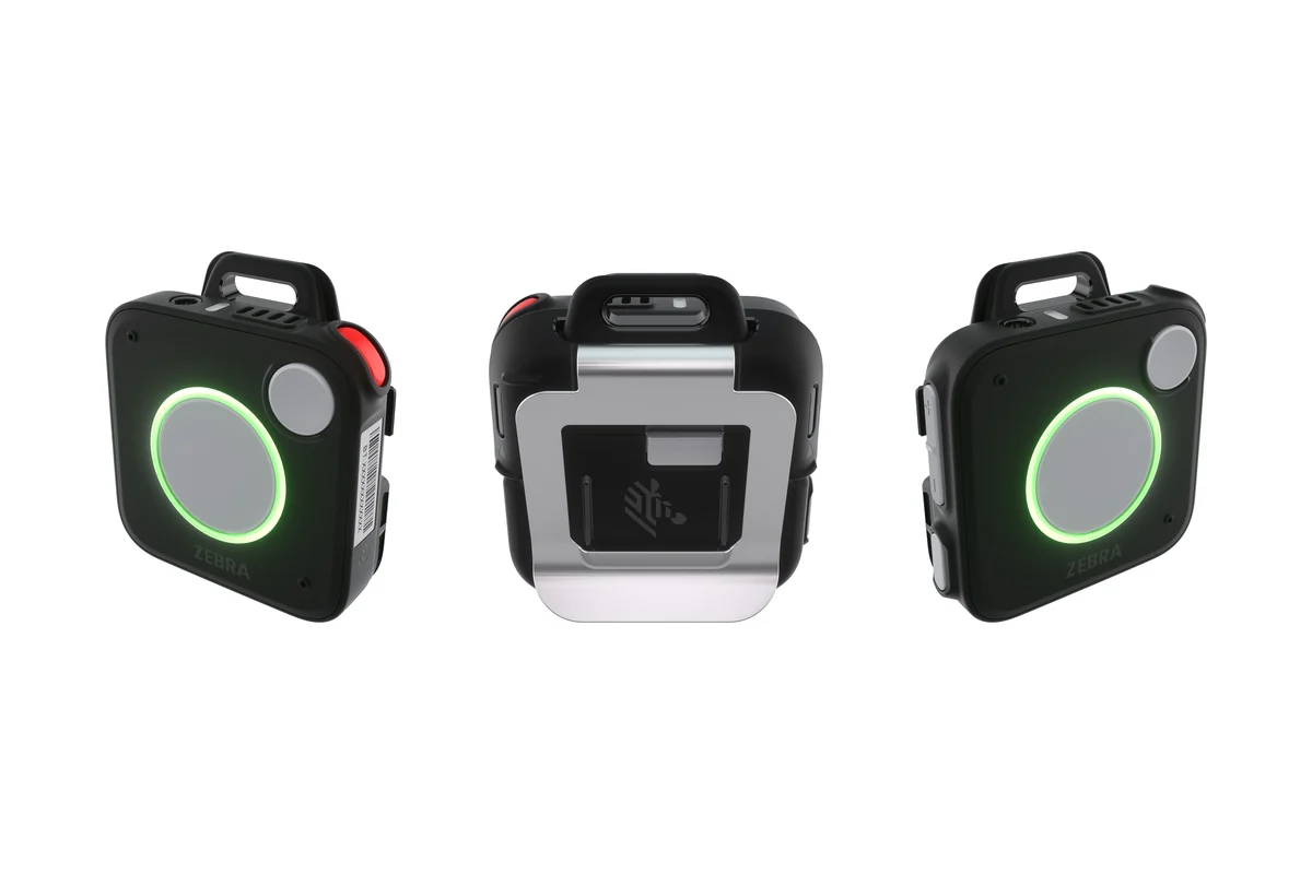 Zebra WS101 Bluetooth communication badge worn in a retail setting
