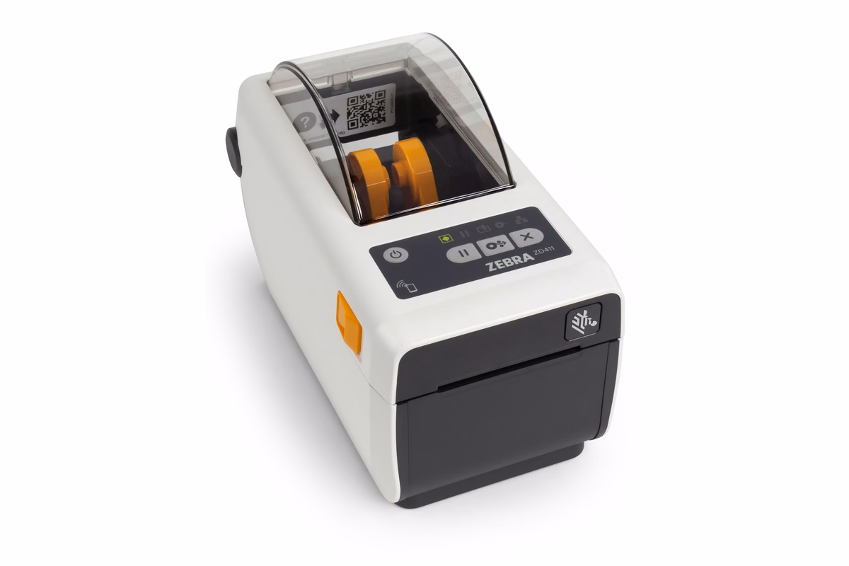 Zebra ZD411 Healthcare desktop printer in Healthcare White