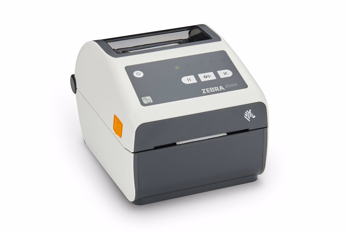 Zebra ZD421 Healthcare desktop printer in Healthcare White