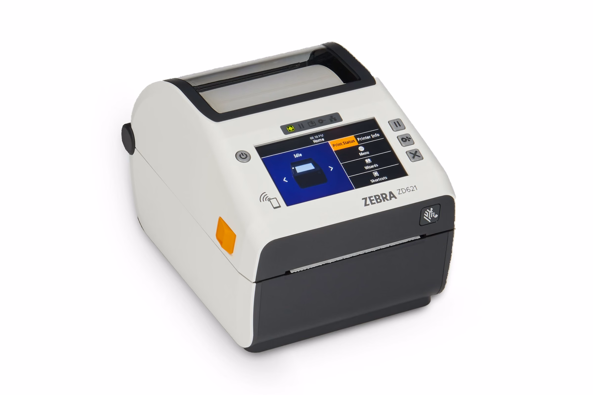 Zebra ZD621 Healthcare desktop printer in Healthcare White