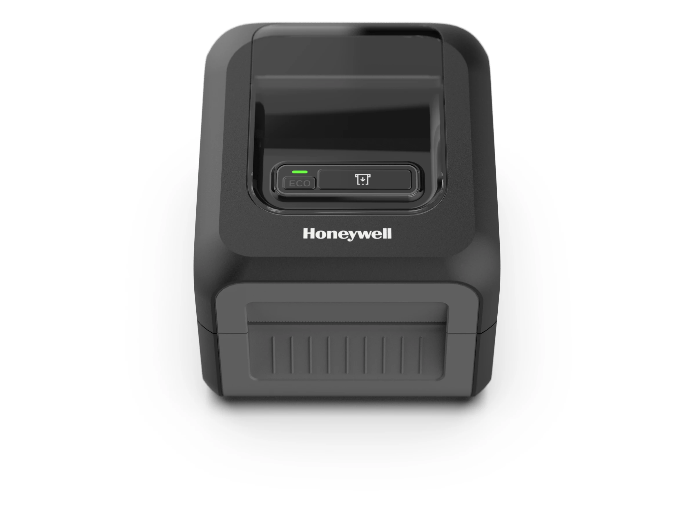 Honeywell PC42E-D direct thermal desktop printer in black and white housings