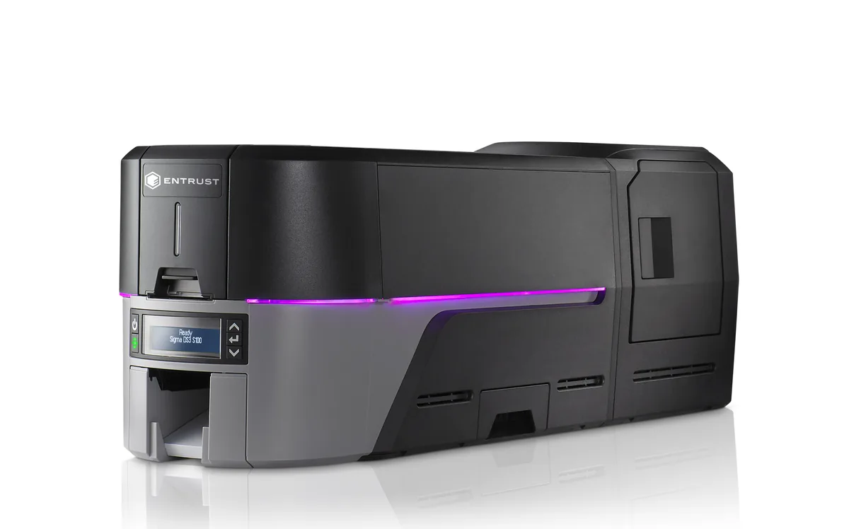 Entrust Sigma DS3 with Tactile Impression Module, a direct to card ID card printer