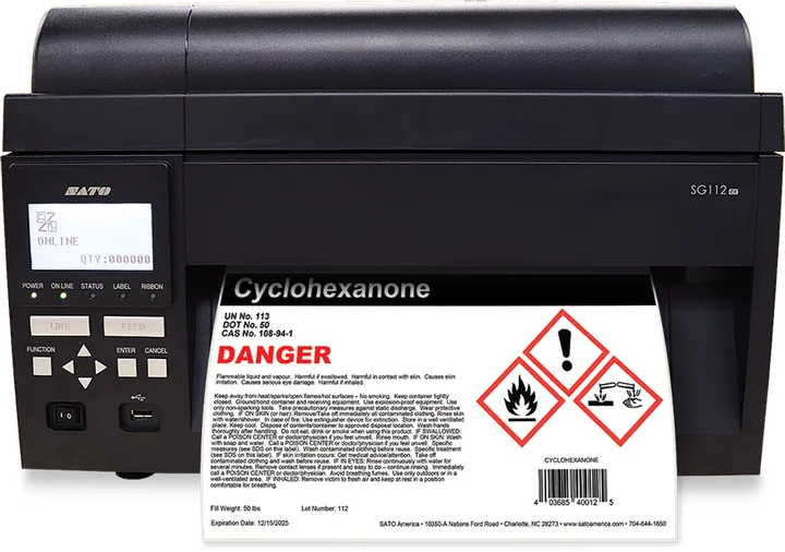 Imprimante d'étiquettes industrielle SATO SG112-ex
