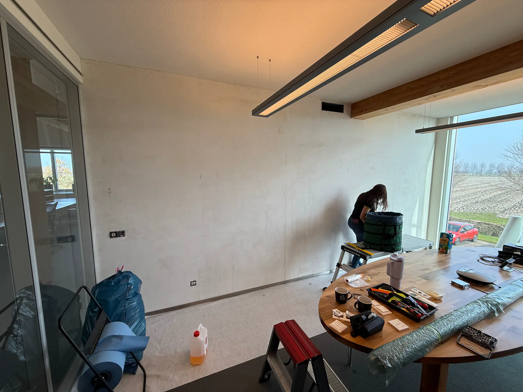 Detail van het geprinte fotobehang bij Urus Group Feerwerd