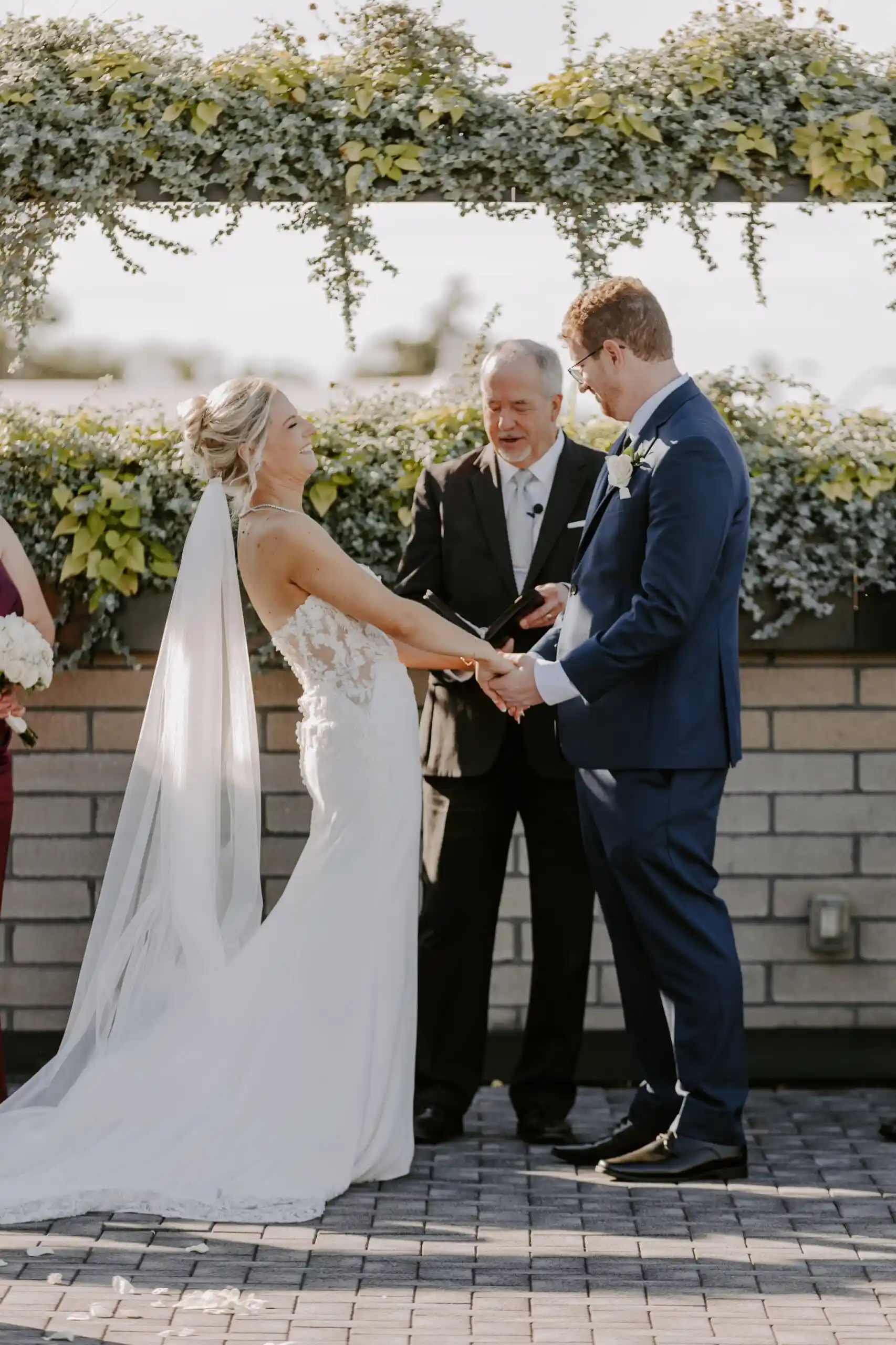wedding ceremony on the rooftop at port 393, weddings and events in holland michigan