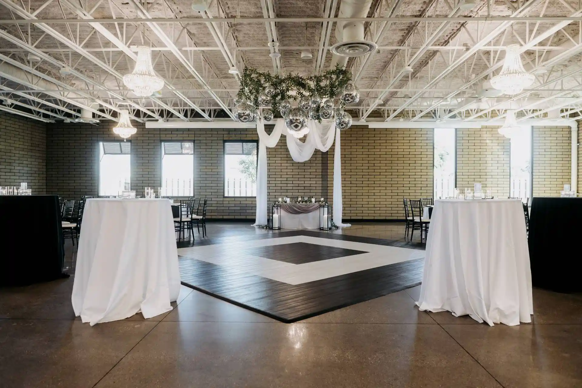 interior dance floor at wedding at port 393, weddings and events in holland michigan