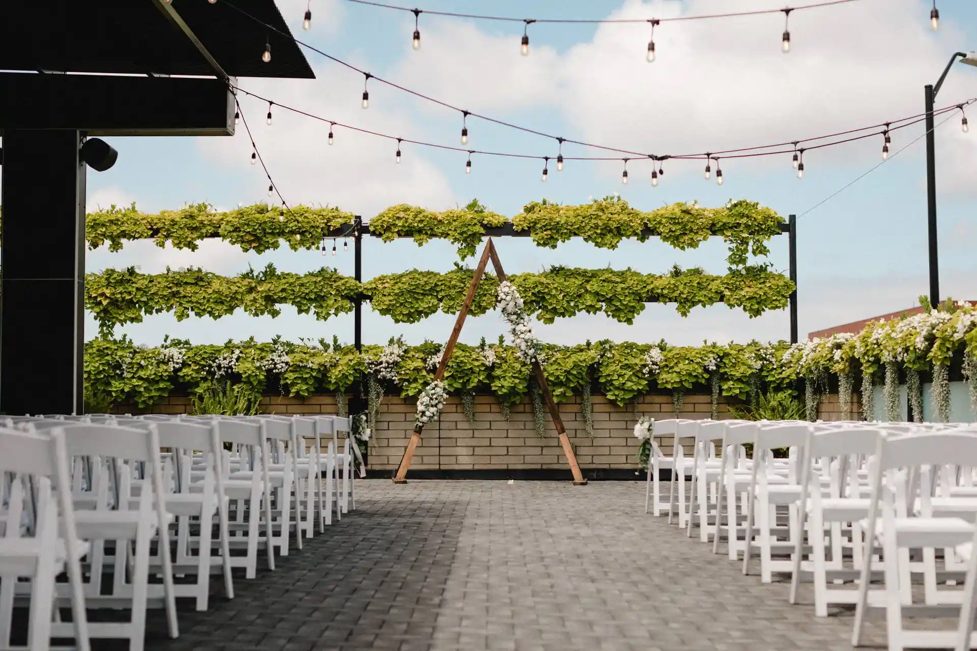 rooftop wedding ceremony at port 393, weddings and events in holland michigan