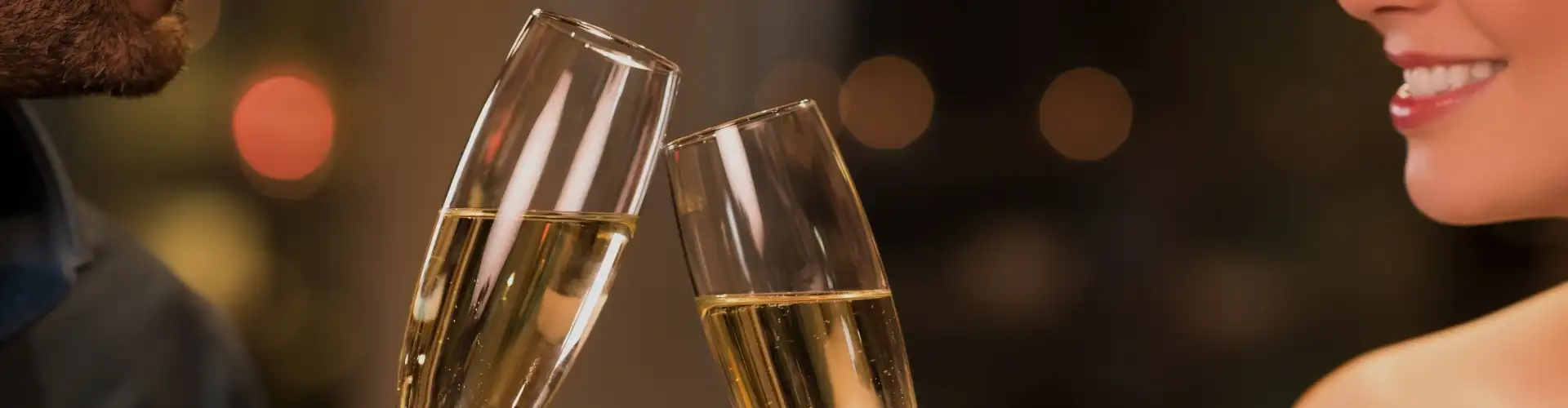 Couple cheers champagne