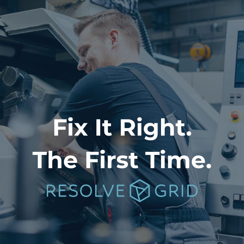 ResolveGrid graphic with the tagline Fix it right. The first time.