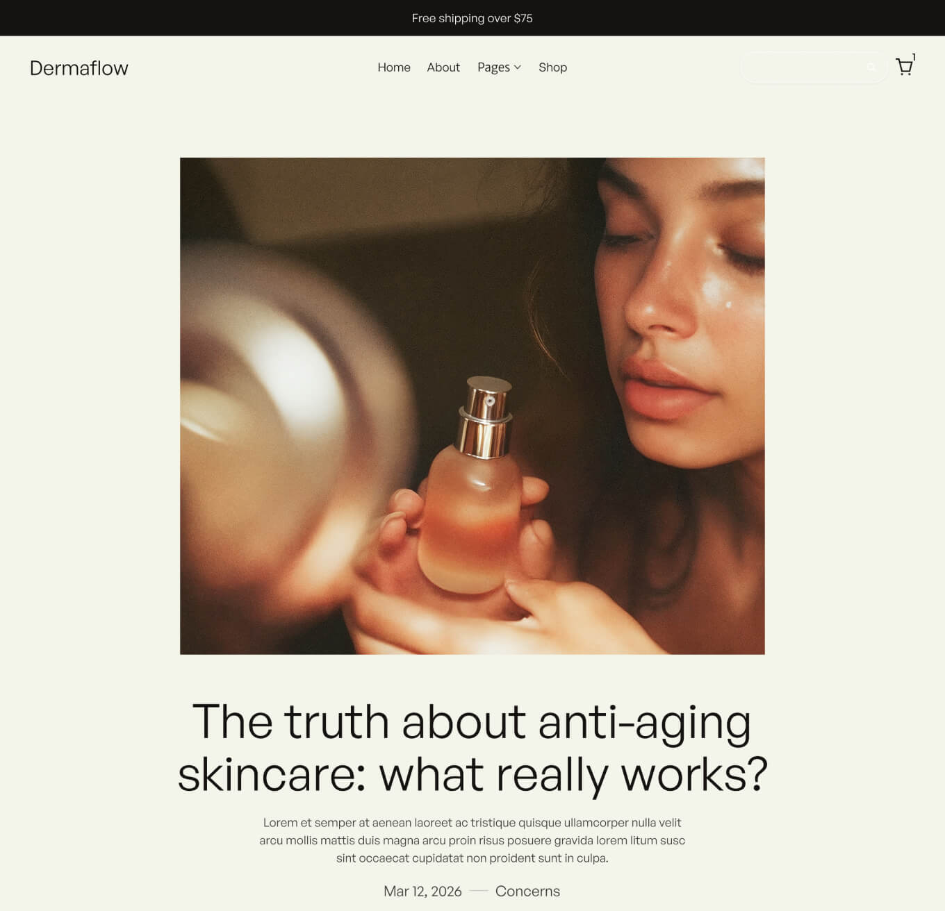 Dermaflow - Blog Post Page - Skincare Webflow Template