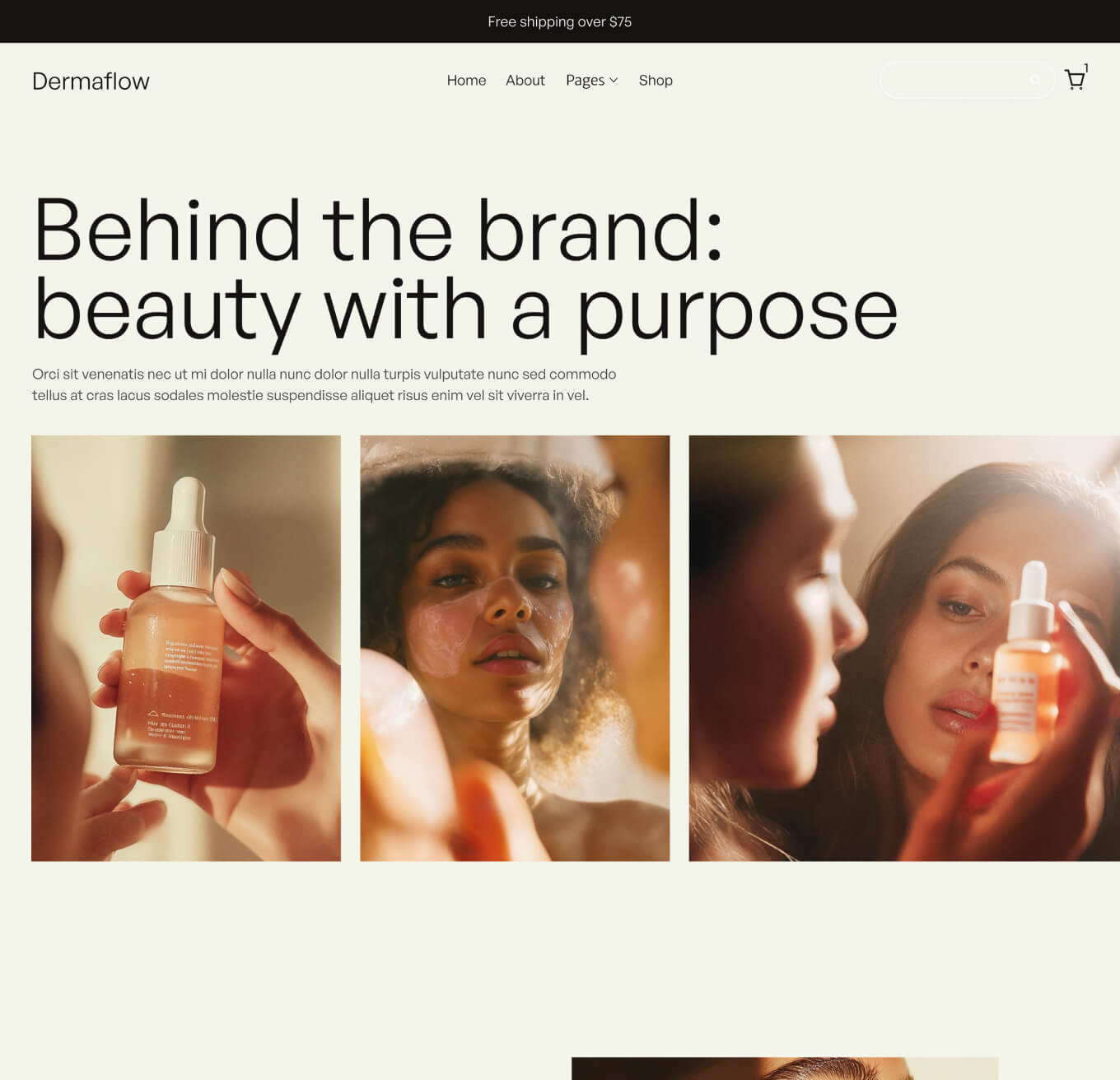 Dermaflow - About Page - Skincare Webflow Template
