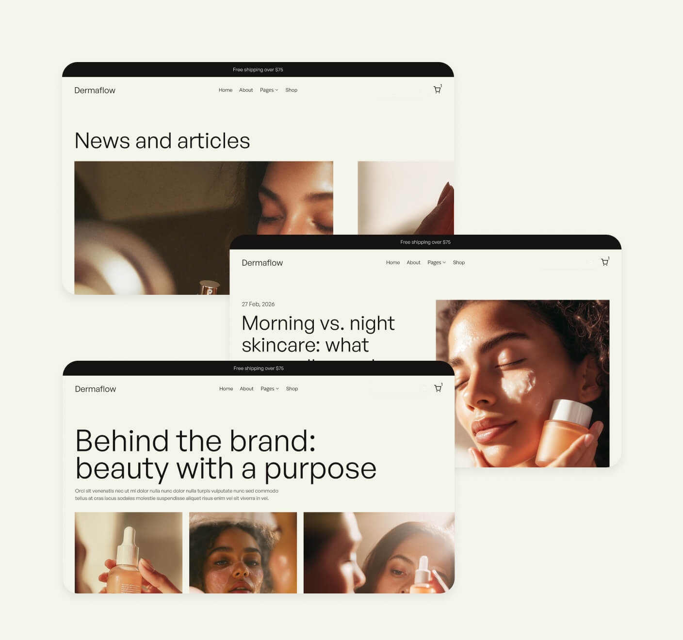 Dermaflow - 60+ Sections Included - Skincare Webflow Template